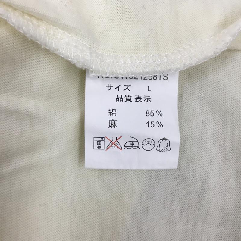 グローバルワーク GLOBAL WORK ポロシャツ 半袖 L 無地 アイボリー / アイボリー / メンズ USED 古着 中古 10110587