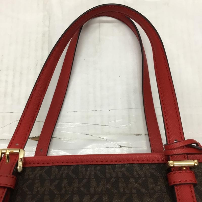 マイケルコース MICHAEL KORS トートバッグ トートバッグ 30S7GTTT8B 総柄 茶 / ブラウン / X 赤 / レッド / レディース USED 古着 中古 10117615