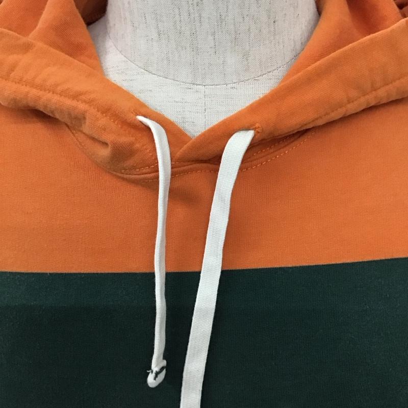 ポロバイラルフローレン Polo by RALPH LAUREN パーカー 長袖 M ボーダー柄 橙 / オレンジ / X 緑 / グリーン /  メンズ USED 古着 中古 10128289