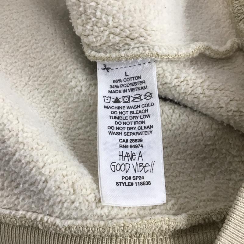 ステューシー STUSSY パーカー 長袖 118538 Embroidered Relaxed Hoodie プルオーバー フーディー 裏起毛 L ロゴ、文字 ベージュ / ベージュ / メンズ USED 古着 中古 10144709
