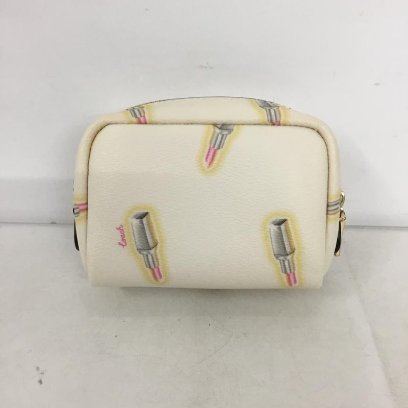 コーチ COACH ポーチ ポーチ リップ柄 ラウンドファスナー 総柄 マルチカラー / マルチカラー / レディース USED 古着 中古 10138843