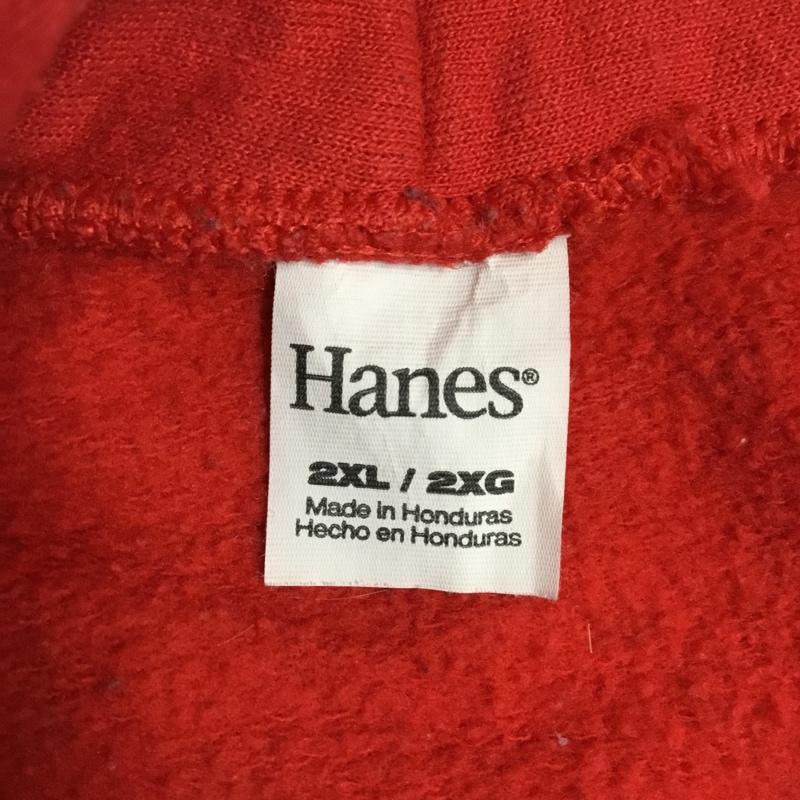 ヘインズ HANES パーカー 長袖 長袖パーカー フード付きパーカー プリントスウェット トレーナー 古着 XXL ロゴ、文字 赤 / レッド /  メンズ USED 古着 中古 10118728