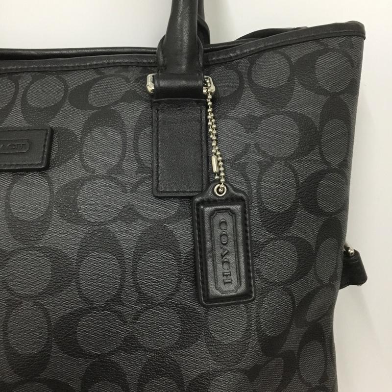 コーチ COACH トートバッグ トートバッグ F71103 シグネチャー ロゴ、文字 黒 / ブラック / メンズ USED 古着 中古 10133828
