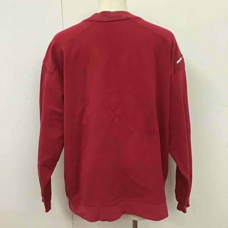 ナイキ NIKE トレーナー 長袖 長袖トレーナー スウェット クルーネック リブスウェットカットソー 90s XL ロゴ、文字 赤 / レッド /  メンズ USED 古着 中古 10116380