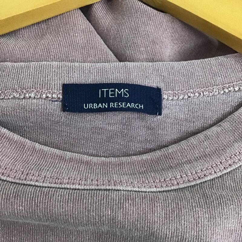 アイテムズ アーバンリサーチ ITEMS URBAN RESEARCH カットソー 長袖 IT34-11A008 tシャツ 製品染め ロゴプリント ロングTシャツ 長袖カットソー M ロゴ、文字 えんじ / ワインレッド / メンズ USED 古着 中古 10120932