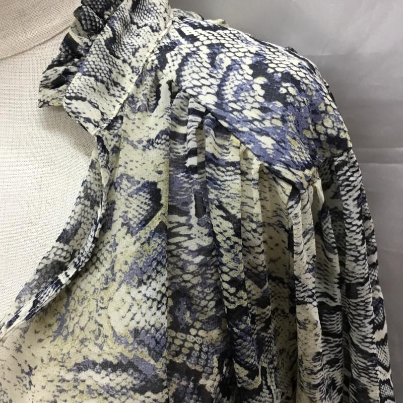 ザラ ZARA カットソー 長袖 8541 217 330 シアー スキッパー S ヘビ柄 マルチカラー / マルチカラー /  レディース USED 古着 中古 10112264
