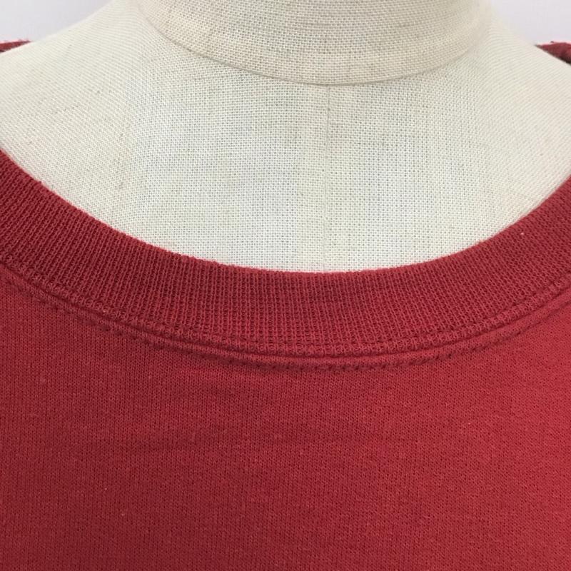 古着 USED トレーナー 長袖 Champion スウェット リメイク フリル 裏起毛 XL プリント 赤 / レッド / レディース USED 古着 中古 10113777