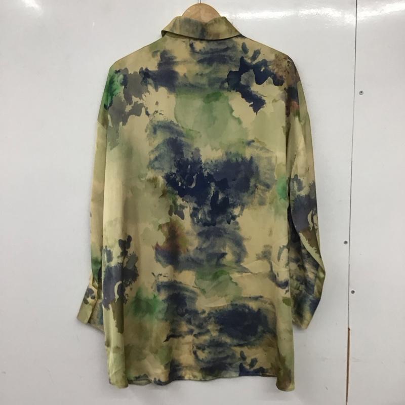 ザラ ZARA シャツ、ブラウス 長袖 7993/455/903 オーバーサイズ サテン エフェクト シャツ S 総柄 マルチカラー / マルチカラー / レディース USED 古着 中古 10133628