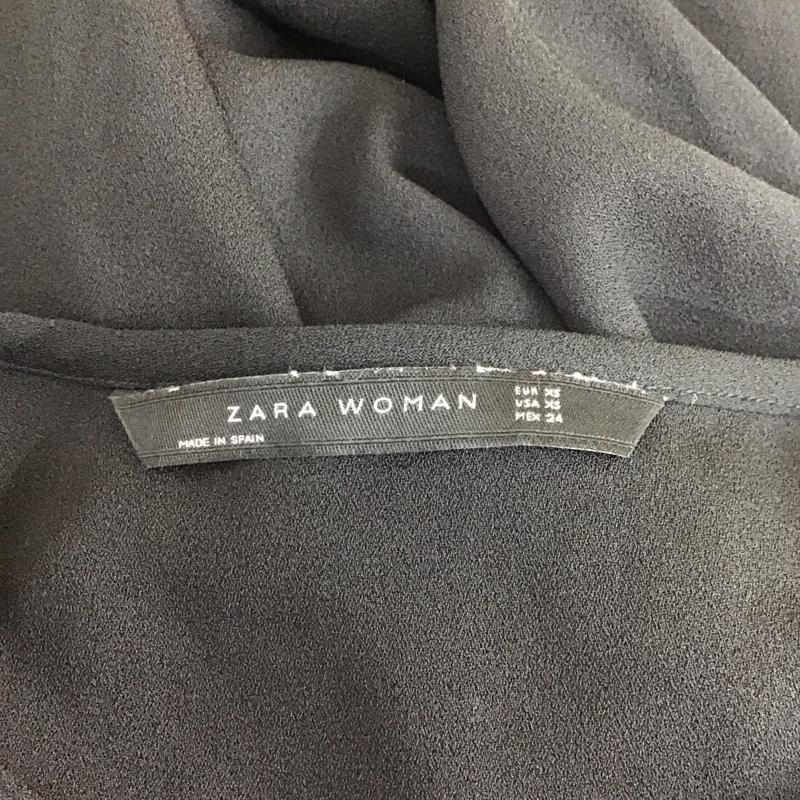 ザラウーマン ZARA WOMAN カットソー 長袖 8171 709 800 フレアスリーブ XS 無地 黒 / ブラック /  レディース USED 古着 中古 10113474