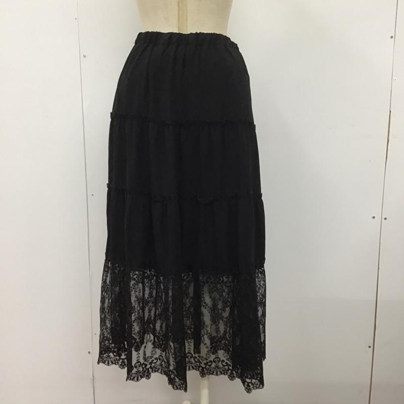 アクシーズファム axes femme スカート ロングスカート ロングスカート フレアスカート カジュアルスカート M 無地 黒 / ブラック / レディース USED 古着 中古 10107707