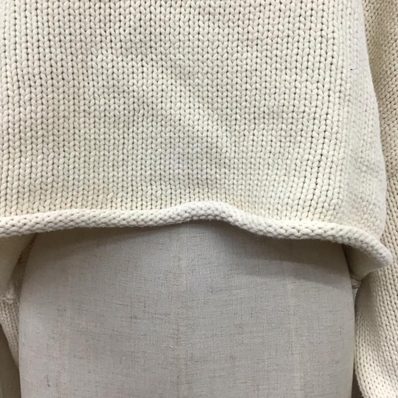 ザラ ZARA ニット、セーター 長袖 ショート丈 襟付き M 無地 アイボリー / アイボリー / レディース USED 古着 中古 10124980