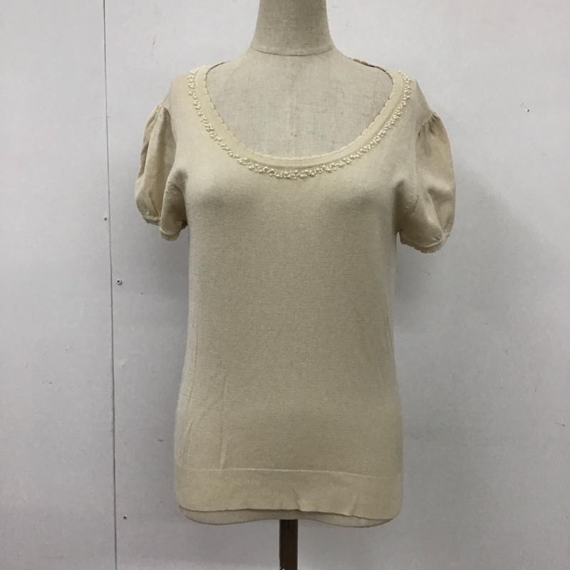 ルゥデルゥ Rew de Rew アンサンブルニット 長袖 半袖ニット 長袖カーディガン パール レース M ベージュ / ベージュ / レディース USED 古着 中古 10116763