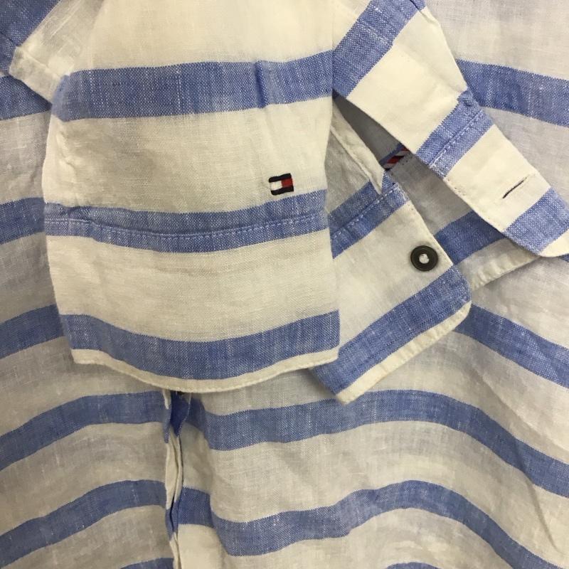 トミーヒルフィガー TOMMY HILFIGER シャツ、ブラウス 長袖 4 ワンポイント 白 / ホワイト / X 青 / ブルー / レディース USED 古着 中古 10139140