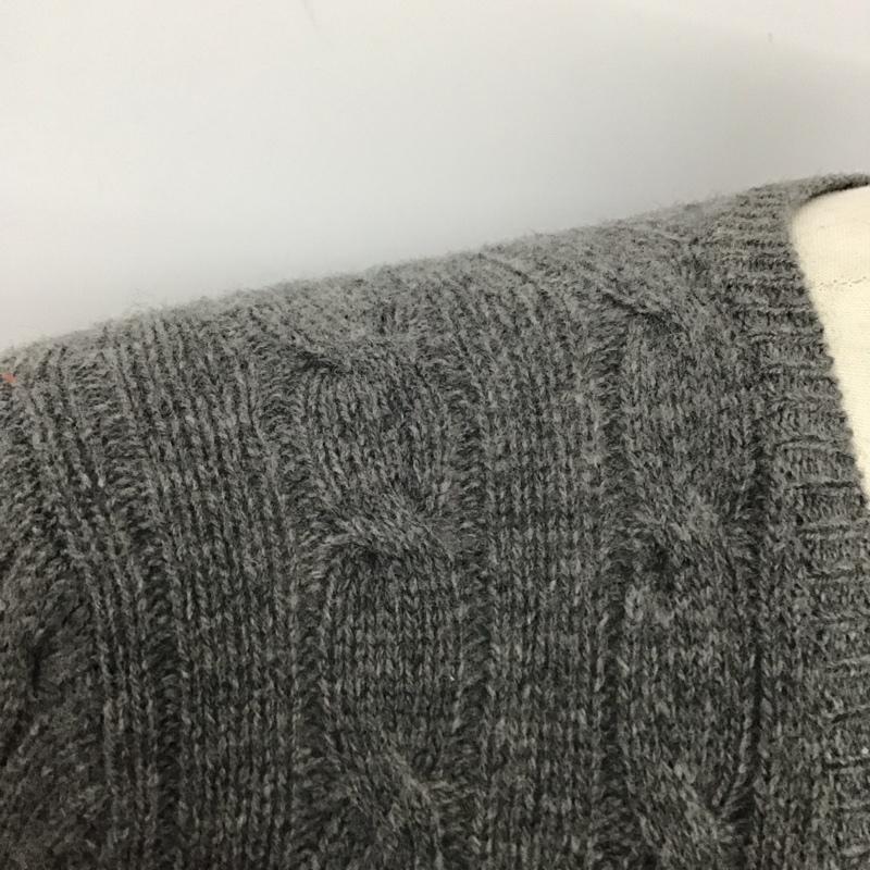ポロラルフローレン POLO RALPH LAUREN ニット、セーター 長袖 長袖ニットカットソー ニット セーター Vネックニット L ロゴ、文字 灰 / グレー / メンズ USED 古着 中古 10123933