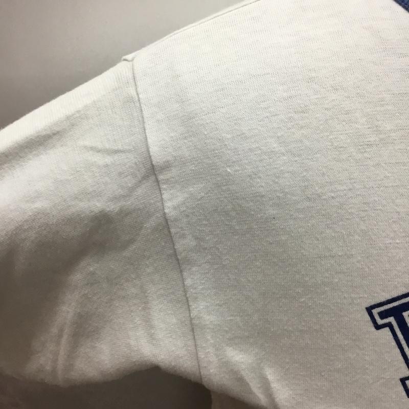 ウエアハウス WAREHOUSE Tシャツ 半袖 半袖カットソー プリントTシャツ クルーネックカットソー リバーシブル 36 プリント 白 / ホワイト / X 水色 / ライトブルー /  メンズ USED 古着 中古 10108985