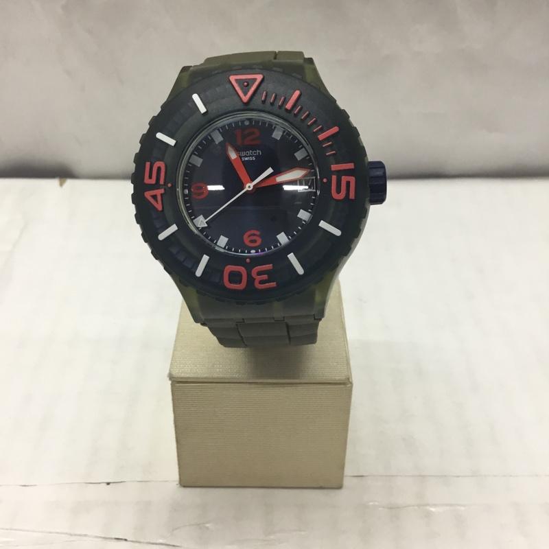 スウォッチ Swatch 腕時計 アナログ(クォーツ式) ロゴ、文字 カーキ / カーキ / メンズ USED 古着 中古 10114207