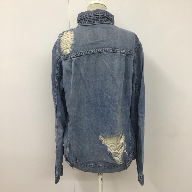 ジェイダ GYDA ジャケット、上着 ジャケット、ブレザー 071940200601 ダメージ加工 Gジャン デニムジャケット FREE 無地 インディゴ / インディゴ / レディース USED 古着 中古 10110260