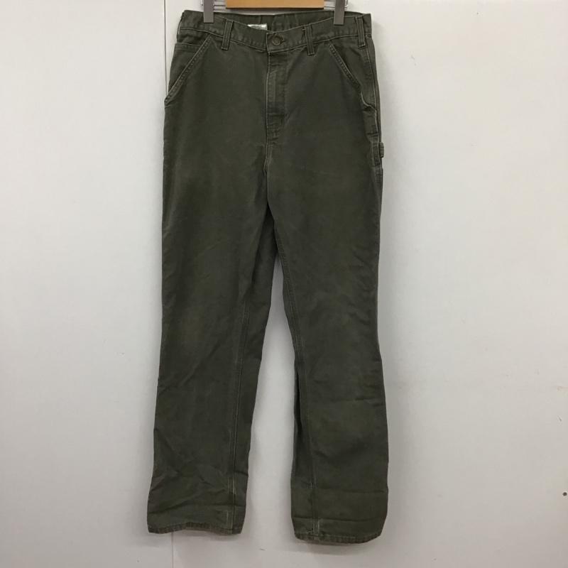 カーハート Carhartt パンツ ワークパンツ、ペインターパンツ ジーンズ カジュアルパンツ ワイドパンツ 33インチ 無地 カーキ / カーキ / メンズ USED 古着 中古 10132246