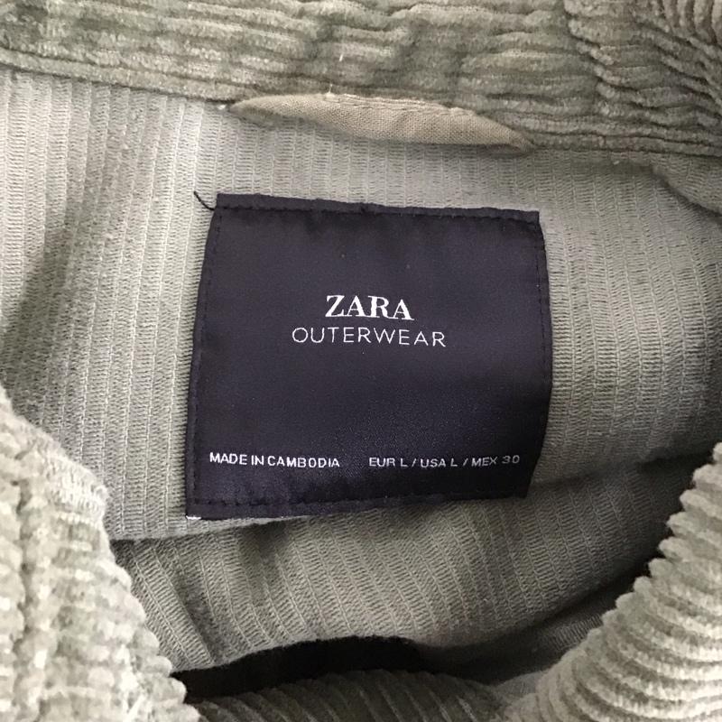 ザラ ZARA ジャケット、上着 ジャケット、ブレザー 8372 227 505 コーデュロイ シャツジャケット L 無地 カーキ / カーキ / レディース USED 古着 中古 10107519
