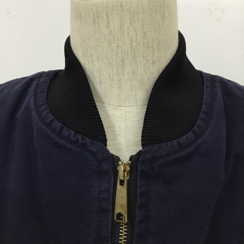 カーハート Carhartt ジャケット、上着 ジャンパー、ブルゾン ジップアップベスト ダウンベスト ノースリーブカットソー XL ロゴ、文字 紺 / ネイビー / メンズ USED 古着 中古 10110017
