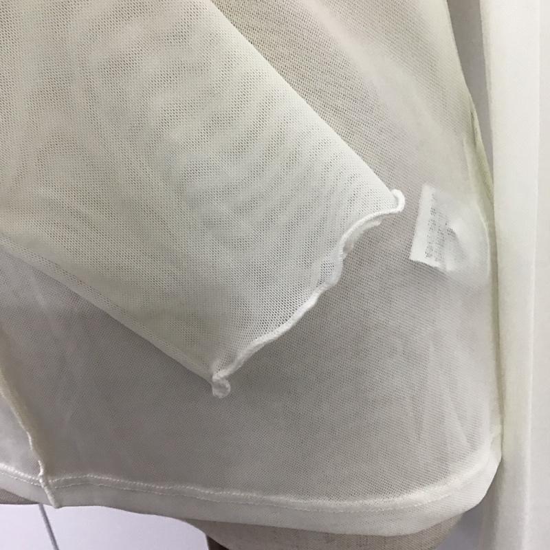 ザラ ZARA カットソー 長袖 長袖カットソー シースルーカットソー フリルネック L 無地 ベージュ / ベージュ /  レディース USED 古着 中古 10114928