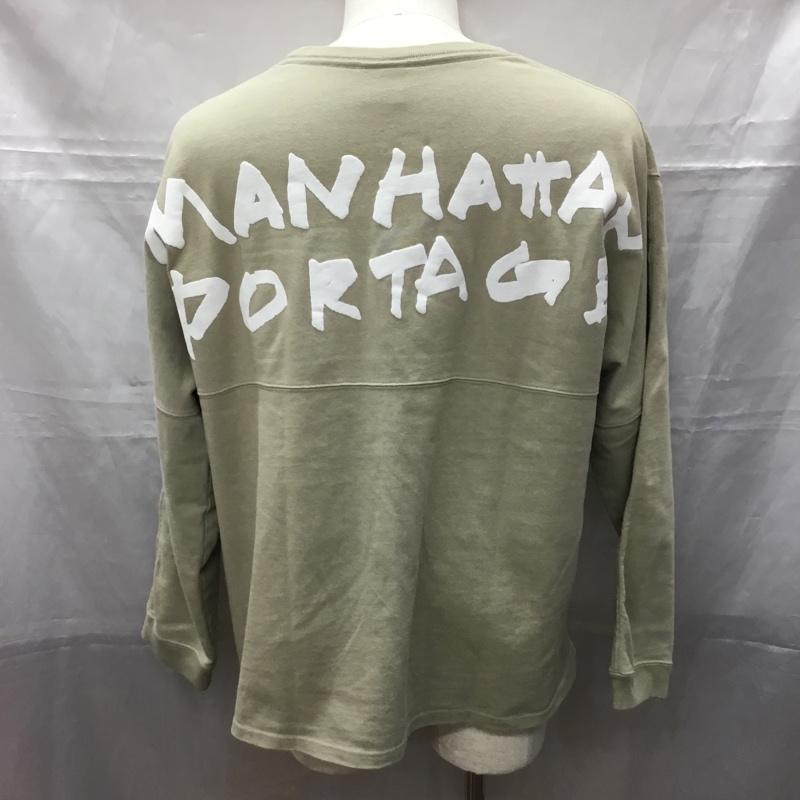 マンハッタンポーテージ Manhattan Portage カットソー 長袖 21FWMP-IN19-JF バックプリントロングスリーブTシャツ XL ロゴ、文字 ベージュ / ベージュ /  メンズ USED 古着 中古 10111342