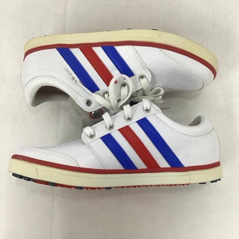 アディダス adidas スニーカー スニーカー Q47039 gripmor スパイクレスゴルフシューズ 25cm 箱有 25.0cm ロゴ、文字 白 / ホワイト / X 青 / ブルー / X 赤 / レッド / レディース USED 古着 中古 10135364
