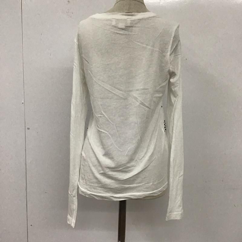 ディーゼル DIESEL Tシャツ 長袖 クルーネック ロンT XS ロゴ、文字 白 / ホワイト / レディース USED 古着 中古 10112344