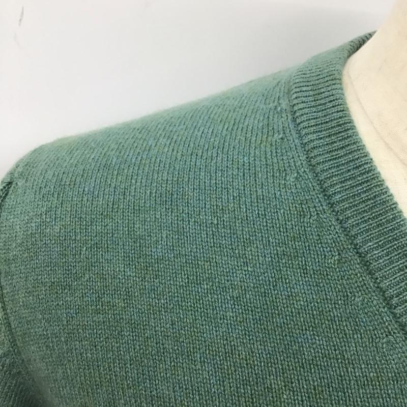 ブルックスブラザーズ BROOKS BROTHERS ニット、セーター 長袖 長袖ニットカットソー ニット セーター Vネックニット M 無地 緑 / グリーン / メンズ USED 古着 中古 10113620