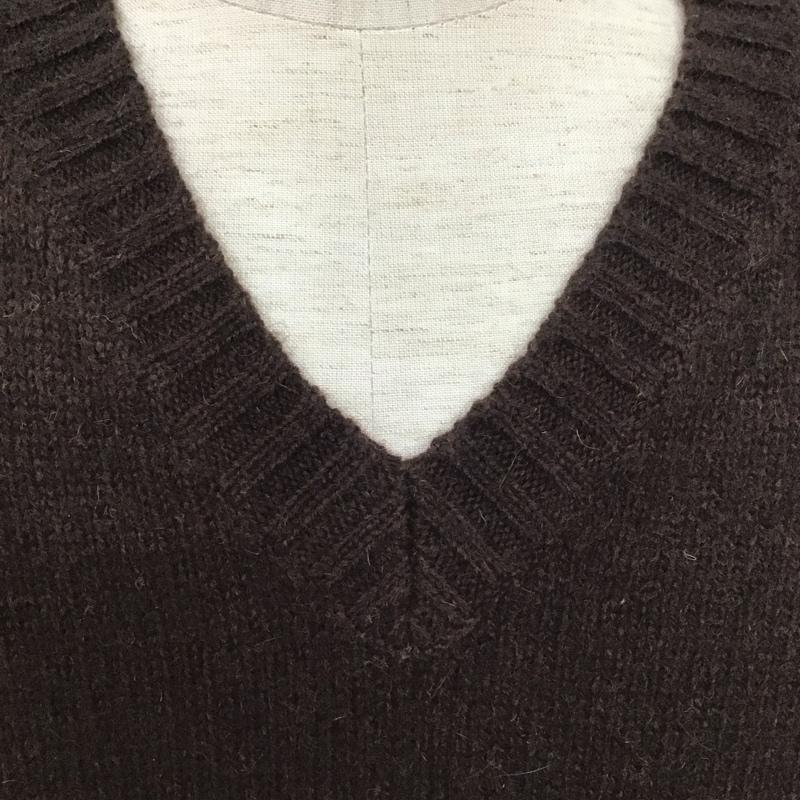 エルエルビーン L.L.Bean ニット、セーター 長袖 264610 Vネック タグ付き ウール M 無地 ダークブラウン / ダークブラウン / メンズ USED 古着 中古 10111245