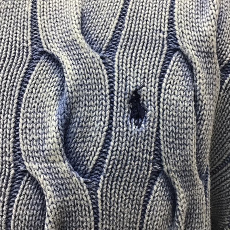 ポロラルフローレン POLO RALPH LAUREN ニット、セーター 長袖 長袖ニットカットソー ニット セーター クルーネックニット XL 青 / ブルー / メンズ USED 古着 中古 10111687