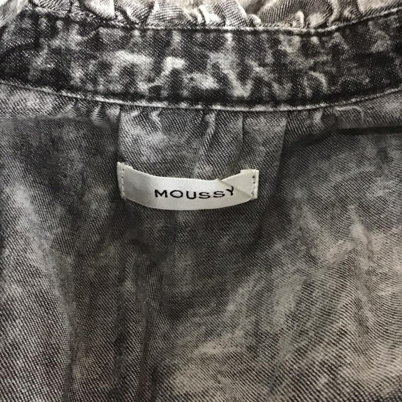 マウジー MOUSSY トップス トップス 010DAG11-5410 DENIM RUFFLE BLOUSE デニムブラウス ノースリーブ FREE 無地 黒 / ブラック / レディース USED 古着 中古 10106988