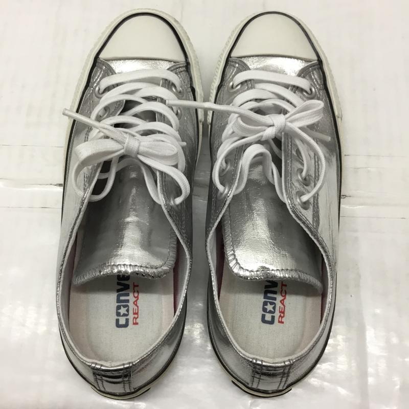 コンバース CONVERSE スニーカー スニーカー 1SC254 ALL STAR 100 SHINYMETALLIC OX 24cm 24.0cm ロゴ、文字 銀 / シルバー / X 白 / ホワイト / レディース USED 古着 中古 10121821