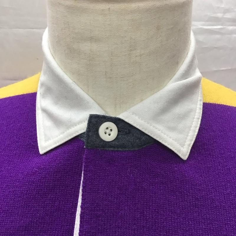 ニューヨーカー NEWYORKER ニット、セーター 長袖 長袖ニットカットソー カラーニット セーター M ボーダー柄 黄 / イエロー / X 紫 / パープル /  メンズ USED 古着 中古 10113237