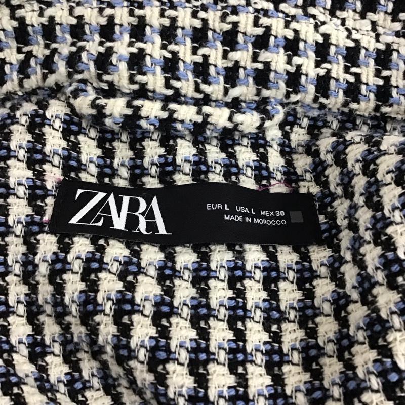 ザラ ZARA ジャケット、上着 ジャケット、ブレザー ツイード L チェック マルチカラー / マルチカラー / レディース USED 古着 中古 10120263