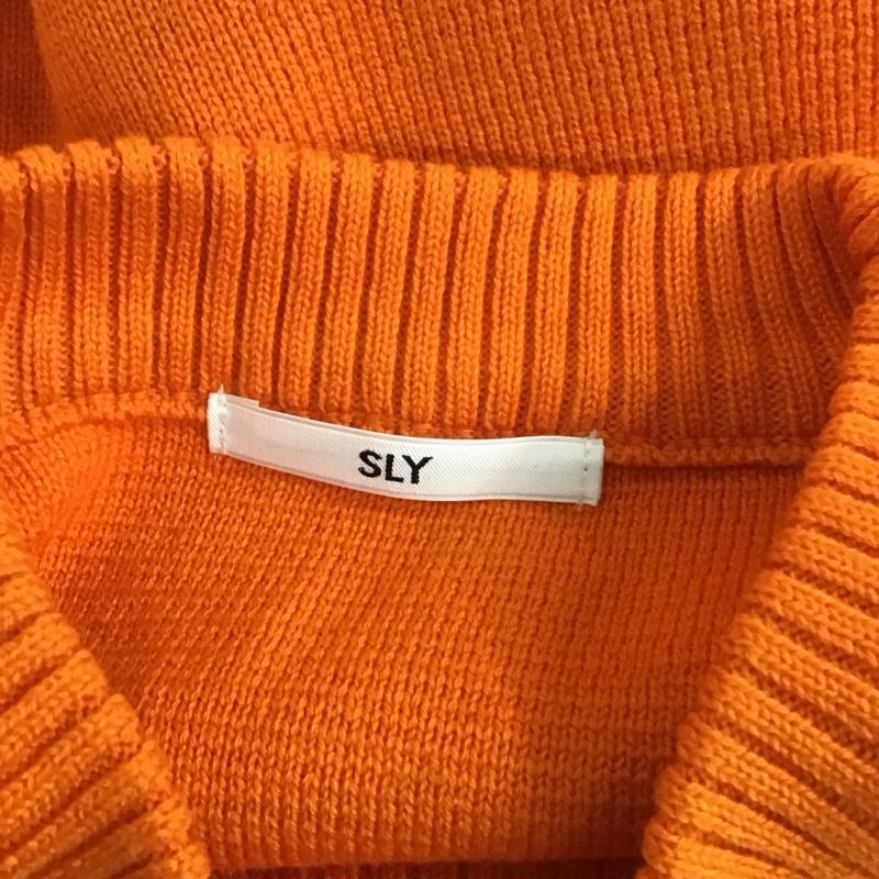 スライ SLY ニット、セーター 長袖 030FAY70-1950 ミラノリブ ラウンドショルダー FREE 無地 橙 / オレンジ /  レディース USED 古着 中古 10109402