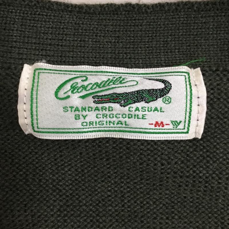 クロコダイル CROCODILE ベスト ベスト 1603-09583 ニットベスト Vネック ワニ M ワンポイント カーキ / カーキ / メンズ USED 古着 中古 10117810