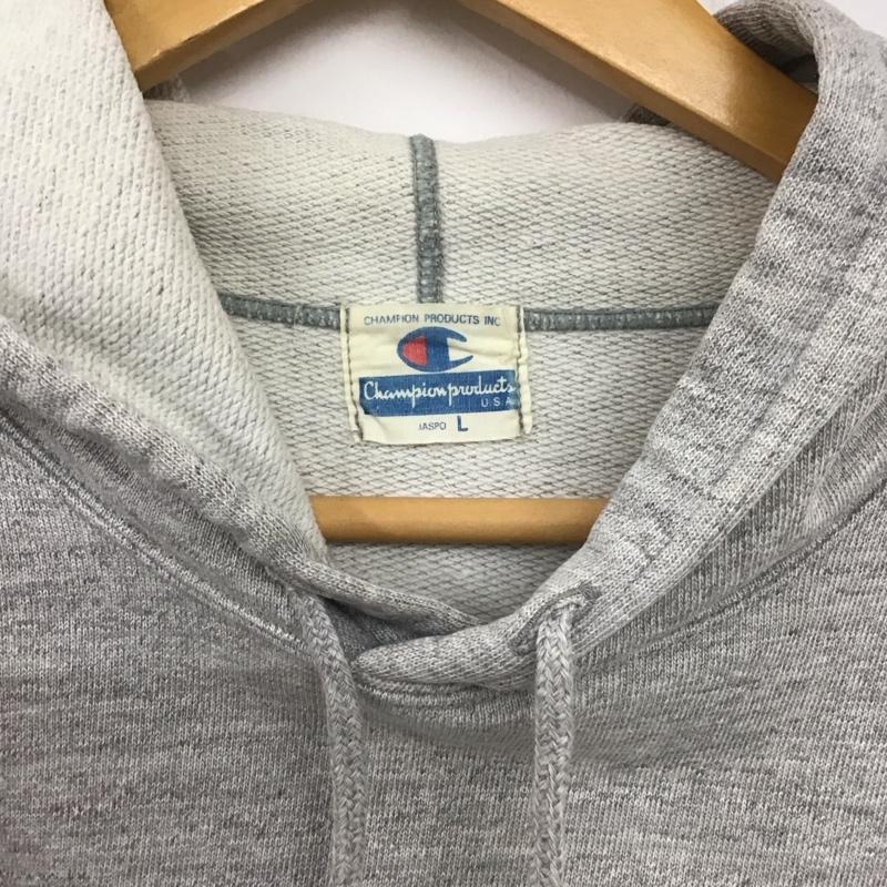 チャンピオン Champion パーカー 長袖 長袖パーカー プルオーバーパーカー スウェット L プリント 灰 / グレー / メンズ USED 古着 中古 10138214
