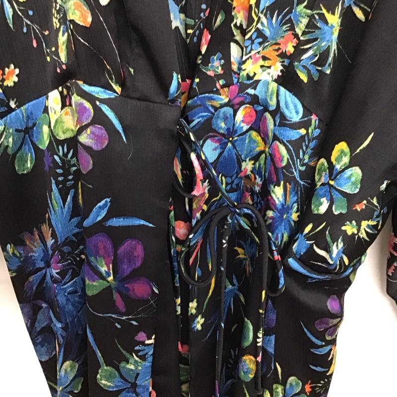 ザラウーマン ZARA WOMAN カーディガン 半袖 半袖ロングカーディガン プリントカーディガン M プリント マルチカラー / マルチカラー / レディース USED 古着 中古 10134333