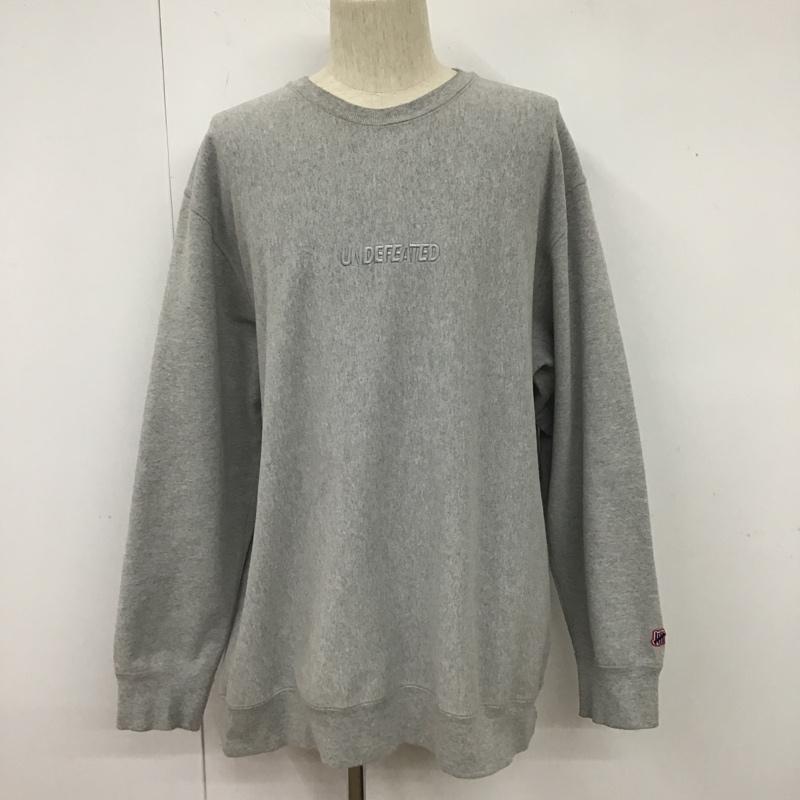 アンディフィーテッド UNDEFEATED トレーナー 長袖 長袖スウェット クルーネックトレーナー リブスウェット XXL ロゴ、文字 灰 / グレー / メンズ USED 古着 中古 10105591