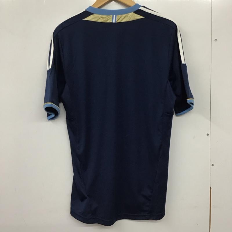 アディダス adidas Tシャツ 半袖 半袖カットソー プリントTシャツ ユニフォーム スポーツウェア M ロゴ、文字 紺 / ネイビー / メンズ USED 古着 中古 10136725