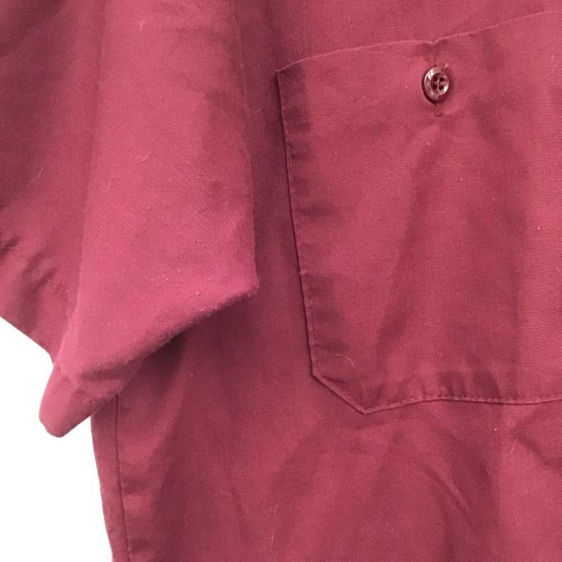 古着 USED シャツ、ブラウス 半袖 半袖シャツ 無地シャツ 古着 M ロゴ、文字 えんじ / ワインレッド / メンズ USED 古着 中古 10139043