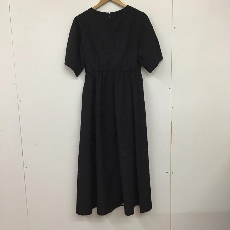 ロッソ ROSSO ワンピース ロングスカート RA35-28C509 コクーンスリーブジャガードドレス FREE 無地 黒 / ブラック / レディース USED 古着 中古 10137486