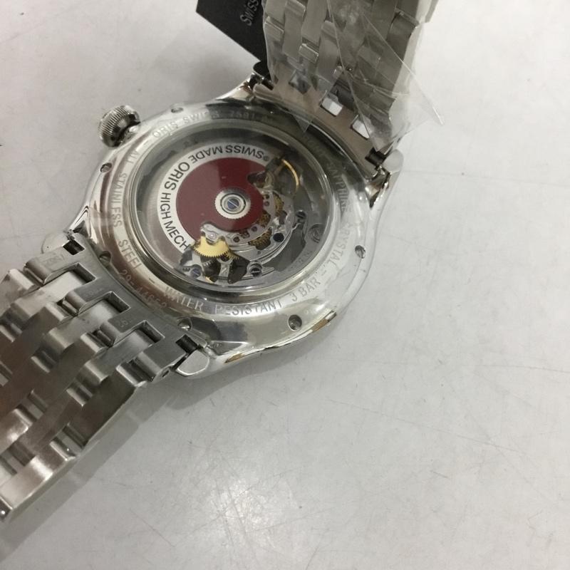 オリス ORIS 腕時計 アナログ(自動巻き) 7591-01 スケルトン 箱有 ロゴ、文字 銀 / シルバー / メンズ USED 古着 中古 10135046