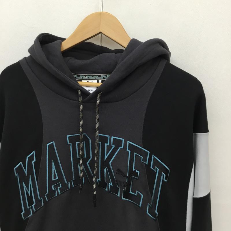 プーマ PUMA パーカー 長袖 PUMA x MARKET リラックス フーディー プーマ マーケット コラボ プルオーバー パーカー 535083-53 XL 黒 / ブラック / X 灰 / グレー / X ダークグレー / ダークグレー / X 青 / ブルー / メンズ USED 古着 中古 10136982