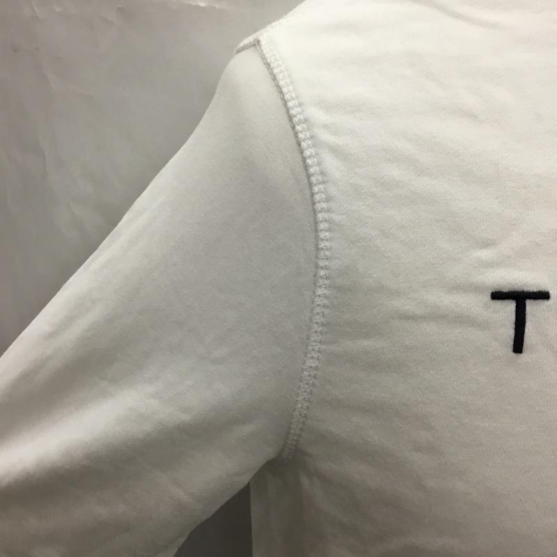 トミーヒルフィガー TOMMY HILFIGER トレーナー 長袖 長袖トレーナー リブスエットカットソー クルーネックカットソー S ロゴ、文字 白 / ホワイト / メンズ USED 古着 中古 10106583