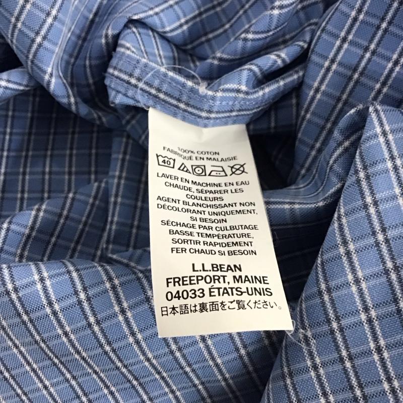 エルエルビーン L.L.Bean シャツ、ブラウス 長袖 長袖シャツ チェックシャツ カラーシャツ ボタンダウンシャツ チェック 水色 / ライトブルー / メンズ USED 古着 中古 10140714