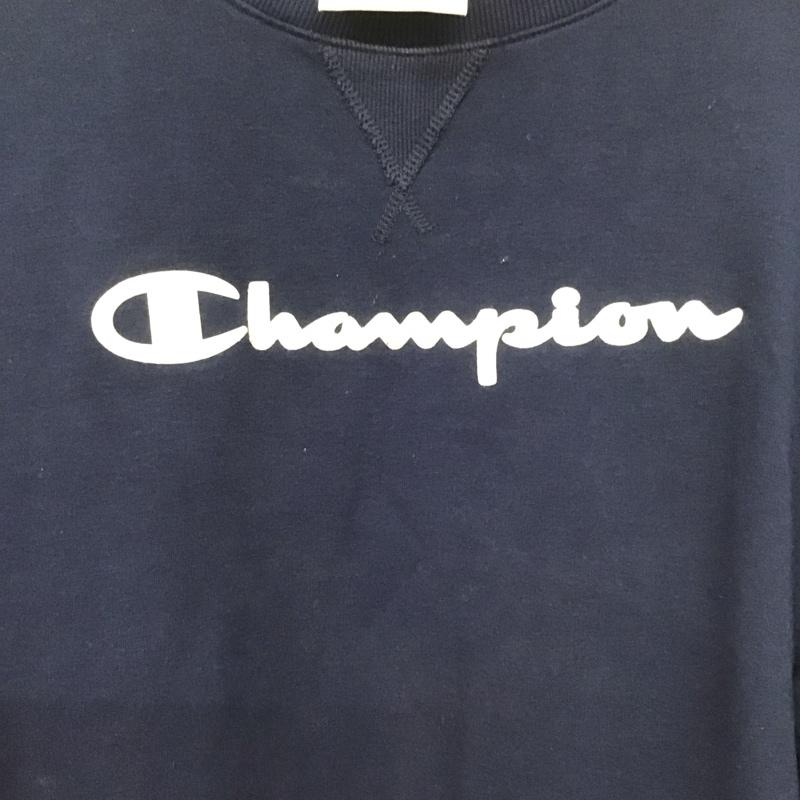 チャンピオン Campion トレーナー 長袖 L 無地 紺 / ネイビー / レディース USED 古着 中古 10139501