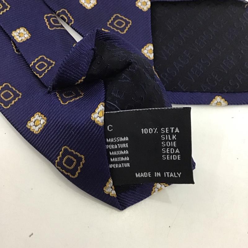 ヴェルサーチ VERSACE ネクタイ ネクタイ シルク 総柄 紺 / ネイビー / メンズ USED 古着 中古 10125664