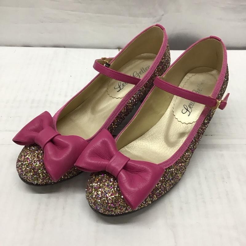 古着 USED パンプス パンプス Leur Getter グリッター リボン ストラップ ヒール 22.5cm 22.5cm 桃 / ピンク / レディース USED 古着 中古 10113417